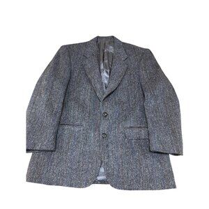 Vintage Ricksons Mens British Wool Tweed Blazer Jacket Herringbone 42R Preppy